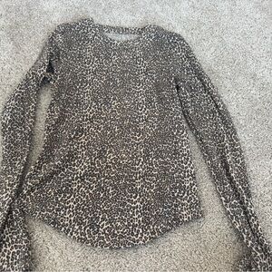 American Eagle Outfitters Leopard Print Long Sleeve Top - Brown/Black